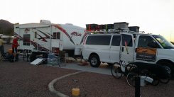 This is the van loaded down with equipment that will be traveling with Cat and Dan