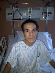 About a week after waking from the coma.  I had dropped down to 76 lbs!  Both legs were amputated, btw.-1