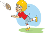football player catching ball
