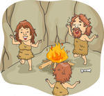 illustration-of-a-caveman-family-dancing-around-a-bonfire_158190224-1